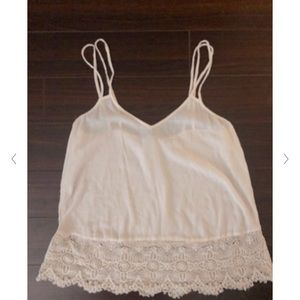 American eagle flowy crochet tank